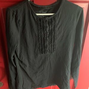 Black shirt with ruffles